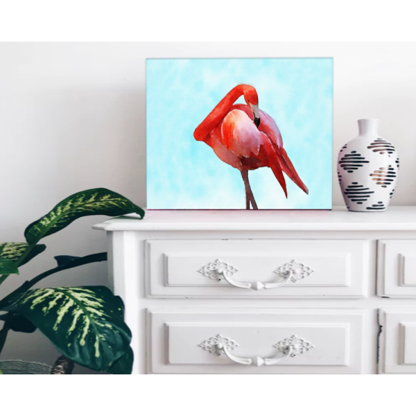 Flamingo Watercolor Wall Art Print